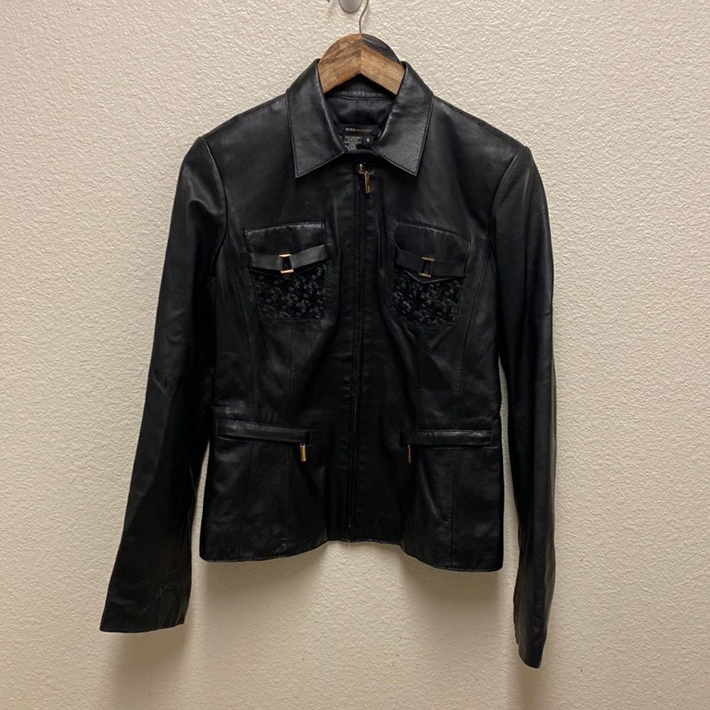 BCBG Max Azria Leather Jacket Size 6